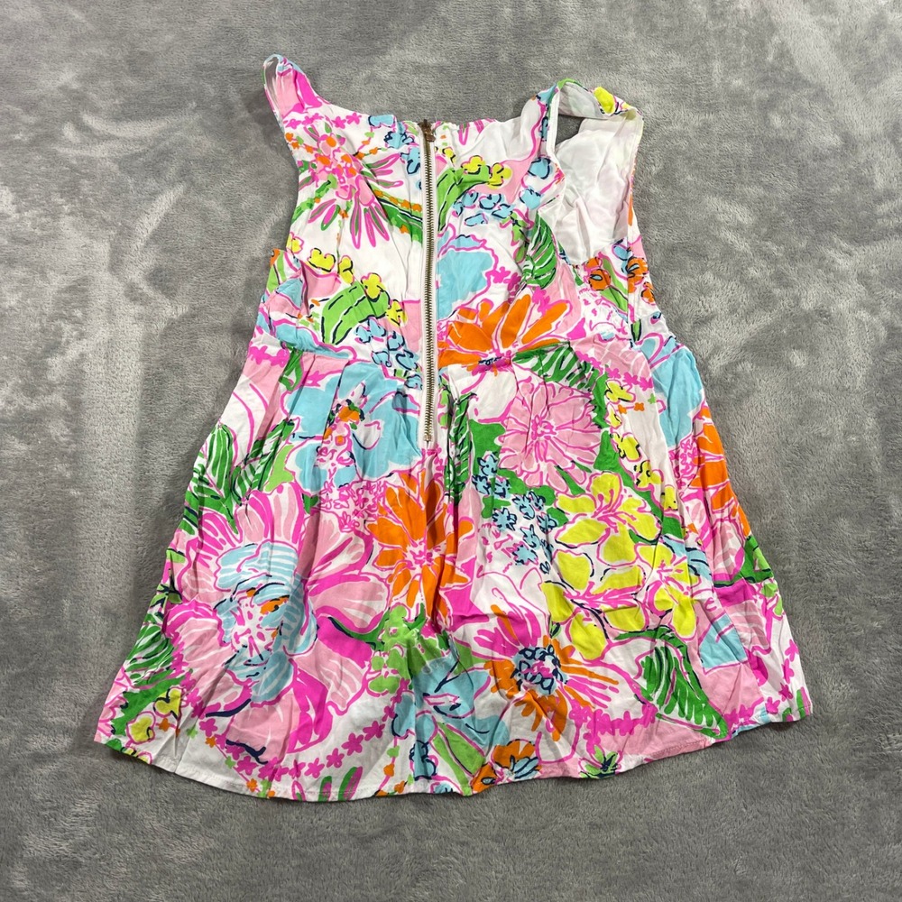 Lilly Pulitzer for Target Dress Women Medium Pink Floral Sleeveless V-Neck Rayon - Picture 4 of 9